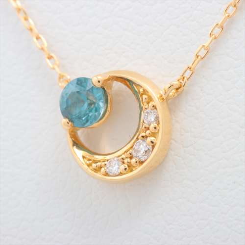 bijoux en forme d'étoile Pierres colorées Diamants colliers K18(YG) Un rang
