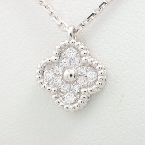 Van Cleef & Arpels Sweet Alhambra diamond Necklace 750(WG) AB rank