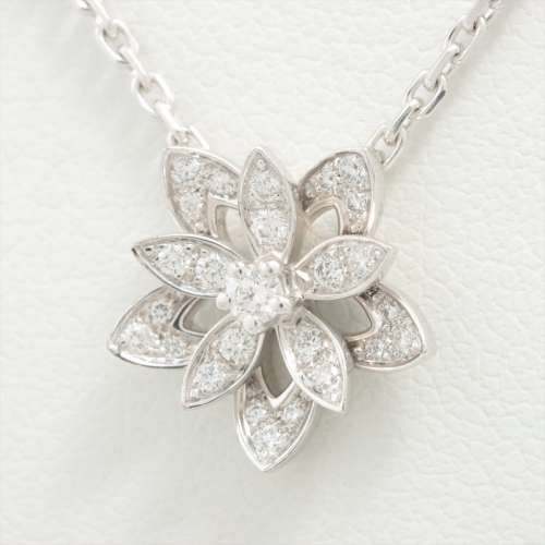 Van Cleef & Arpels Lotus Mini diamond Necklace 750(WG) AB rank
