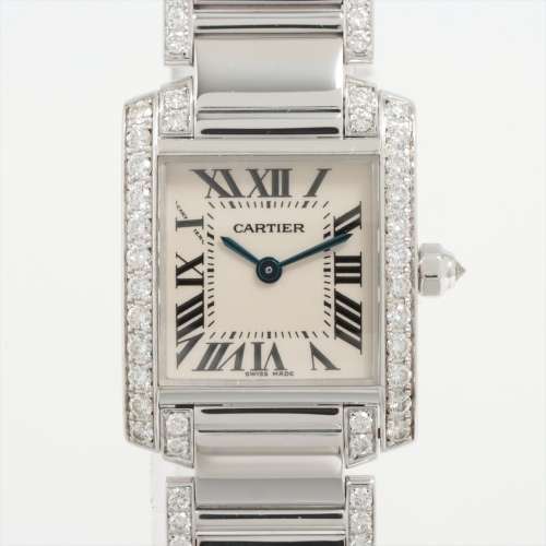 Cartier Réservoir Francaise SM WE1002SC WG QZ cadran blanc Rang AB