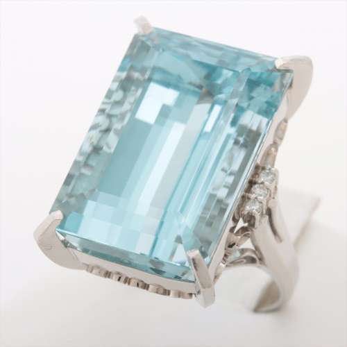Blue topaz diamond rings Pt900 B rank