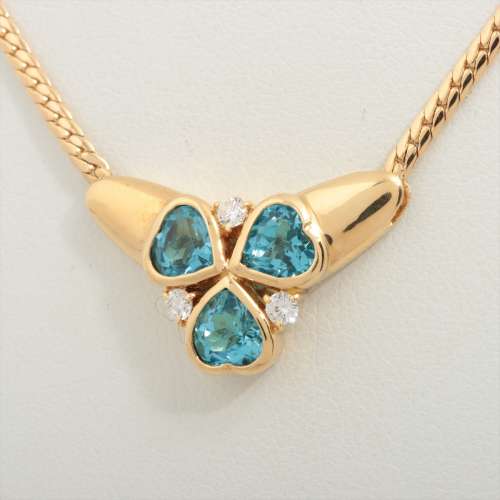 topaze bleue Diamants colliers K18 Rang B