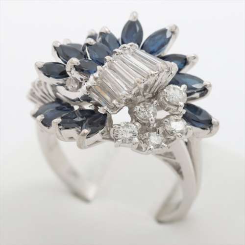 Sapphire diamond rings 18K B rank