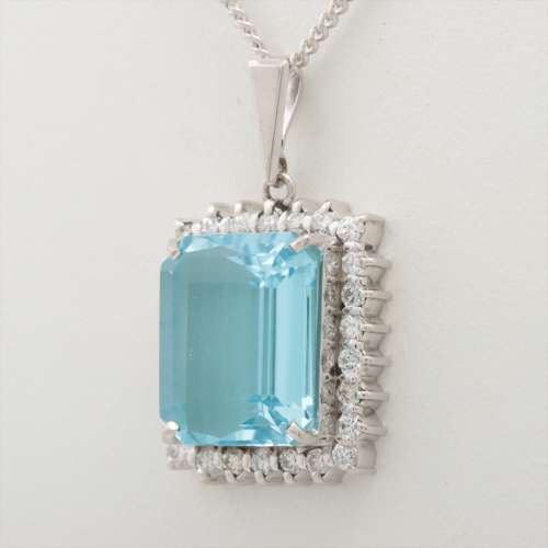 topaze bleue Diamants colliers sans Rang B