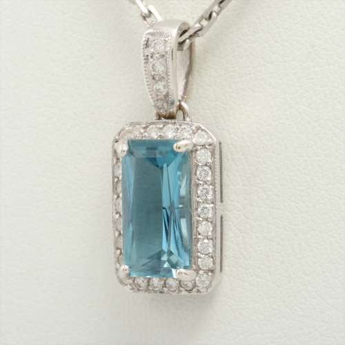 Aquamarine diamond Necklace 750×18K B rank