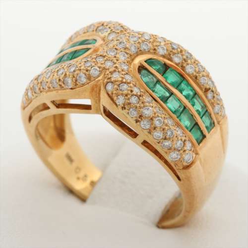 Emerald diamond rings 18K B rank