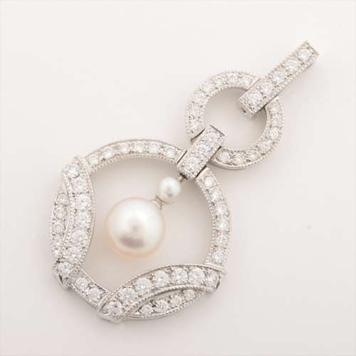 Mikimoto Perl Diamants haut à collier 750(WG) Environ 3,0 mm à 7,0 mm Rang AB