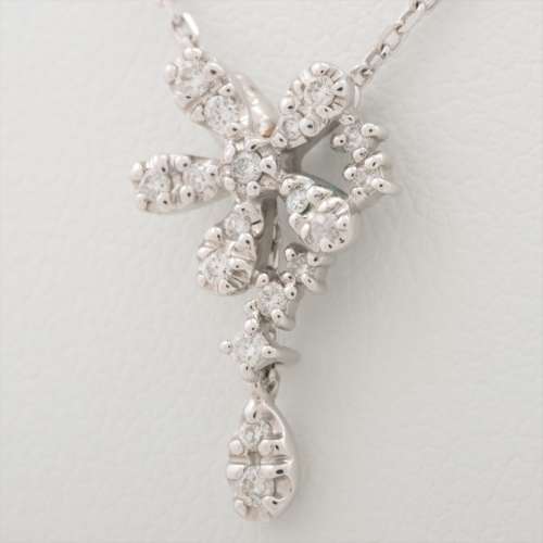 Vendome Aoyama diamond Necklace K18WG AB rank
