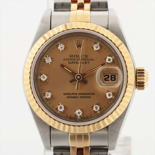 Rolex Date juste 69173G SS×YG AT cadran champagne Rang AB
