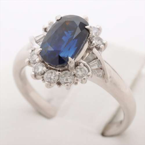 Sapphire diamond rings Pt900 B rank