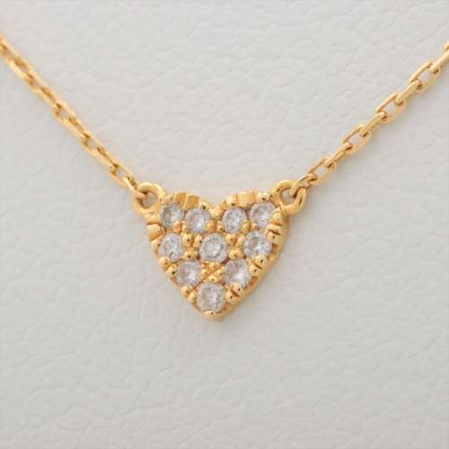 Aker pavé en forme de cœur Diamants colliers K18(YG) Rang AB