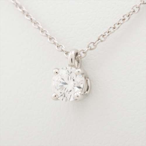 Tiffany Solitaire diamond Necklace Pt950 F AB rank