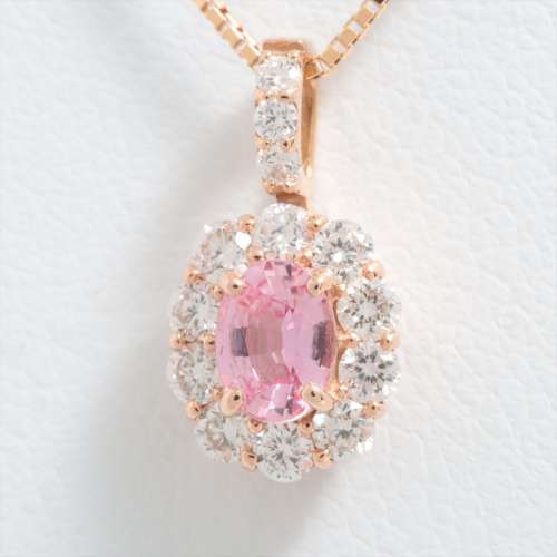 Sapphire diamond Necklace K18 B rank