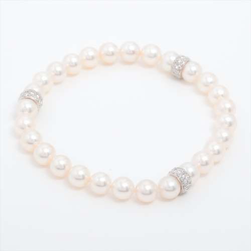 Mikimoto Perl Diamants bracelets 750(WG) Environ 6,5 à 7,0 mm Rang AB