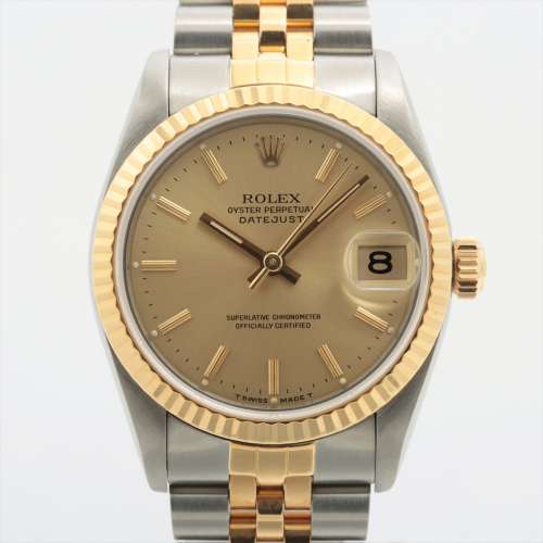 Rolex Date juste 68273 SS×YG AT cadran champagne Rang AB