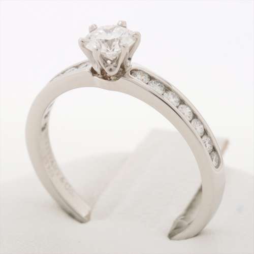 Tiffany Solitaire Channel Setting diamond rings Pt950 AB rank