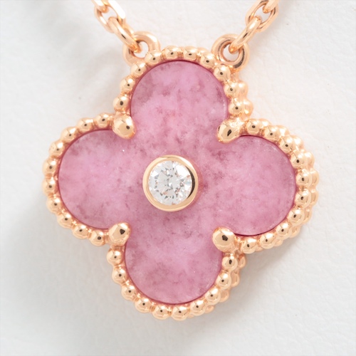 Van Cleef & Arpels Alhambra Vintage Rhodonite Diamants colliers 750(PG) Rang AB