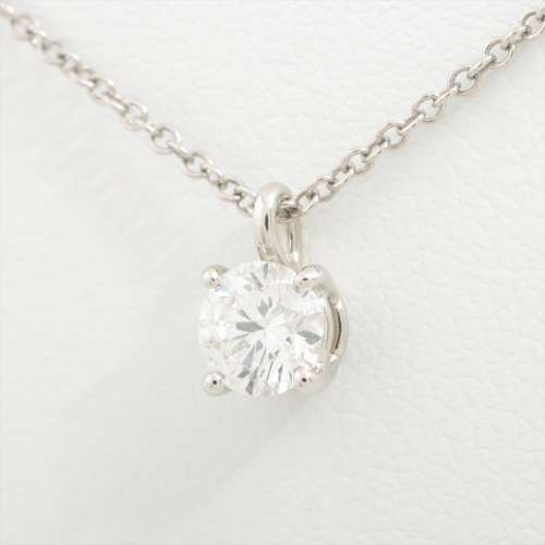 Tiffany Solitaire diamond Necklace Pt950 F AB rank