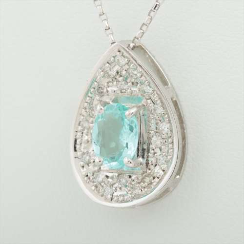 Paraiba tourmaline diamond Necklace K18WG×750 B rank