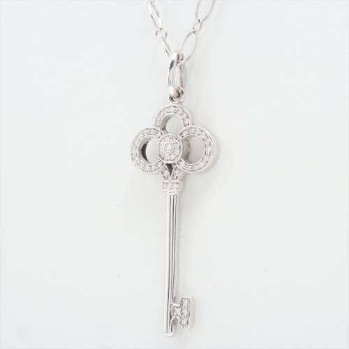 Tiffany Crown Key diamond Necklace 750(WG) AB rank