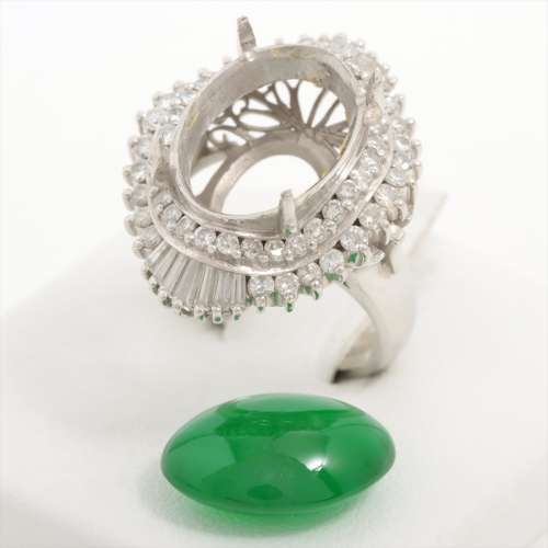 Jade diamond rings Pt900 B rank