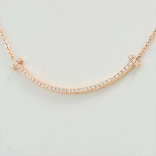 Tiffany T Smile Mini diamond Necklace 750(PG) AB rank