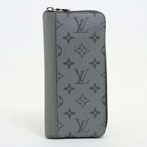 Vuitton Taïgarama portefeuille zippé vertical M30841 portefeuille rond zippé gris Rang AB