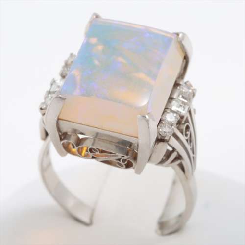 Opale Diamants bagues Pt900 Rang B