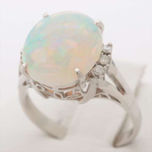 Opale Diamants bagues Pt900 Rang B