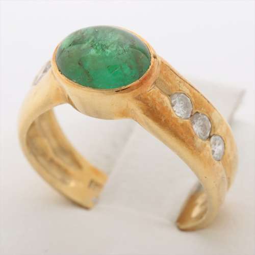 Emerald diamond rings 18K B rank