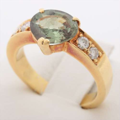 Colored stone diamond rings 18K B rank
