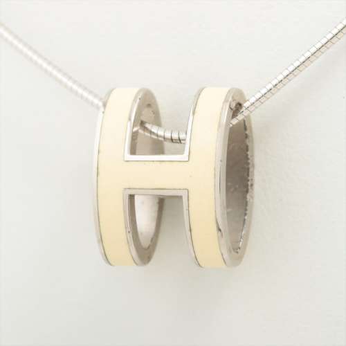 Hermès Pop ash 925 x metal Necklace Ivory x silver AB rank