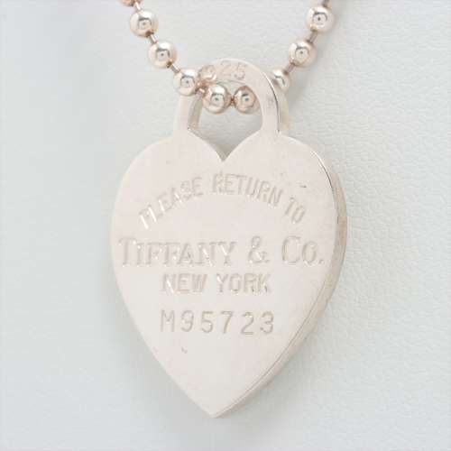 Tiffany Retourner chez Tiffany étiquette ovale 925 colliers Argent Rang AB