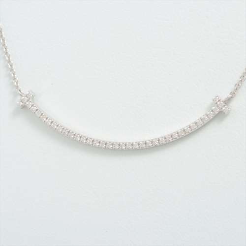 Tiffany T Smile Mini diamond Necklace 750(WG) AB rank