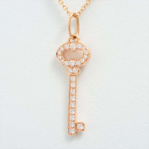 Tiffany Mini Vintage Oval Key diamond Necklace 750(YG×PG) AB rank