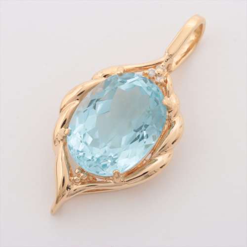 Blue topaz diamond Necklace top K18 B rank