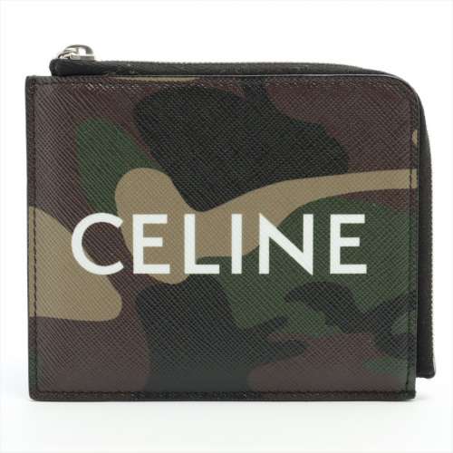 Céline logos PVC×Cuir porte-monnaie camouflage Un rang