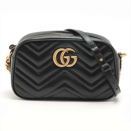 Gucci G.G. Marmont cuir sac à bandoulière en chaîne noir Rang AB