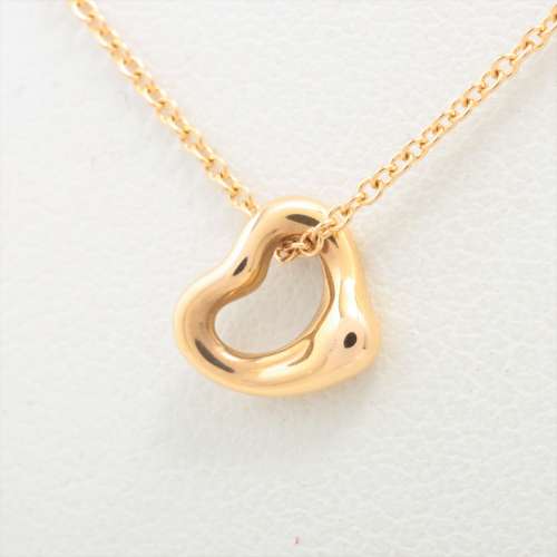 Tiffany Open Heart Mini Necklace 750(YG) AB rank