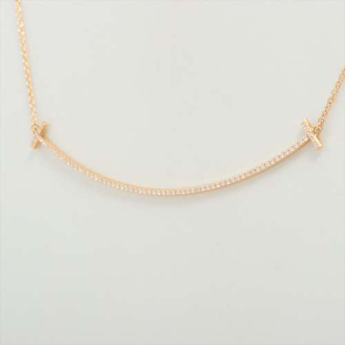 Tiffany T Smile Large diamond Necklace 750(YG) AB rank