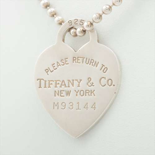 Tiffany Retourner chez Tiffany étiquette en forme de cœur 925 colliers Argent Rang AB