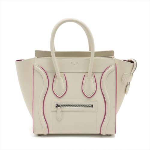 Céline bagages micro shopper cuir sacs à main blanc x rose Rang AB