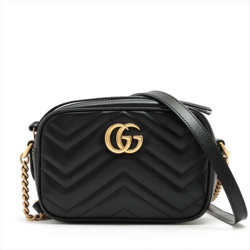 Gucci G.G. Marmont cuir sac à bandoulière noir Un rang