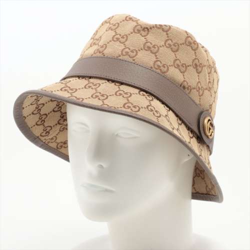 Gucci Toile GG 576587 coton × polyester chapeau beige Rang AB