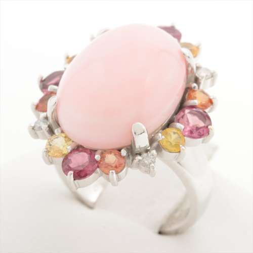 Opale Pierres colorées Diamants bagues K18WG Rang B