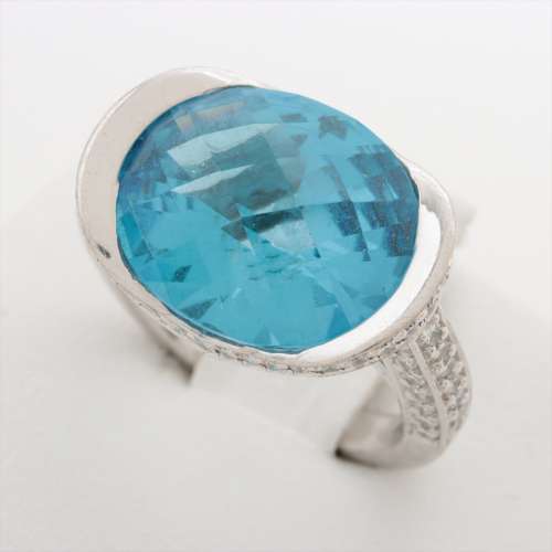 topaze bleue Diamants bagues 750 Rang B