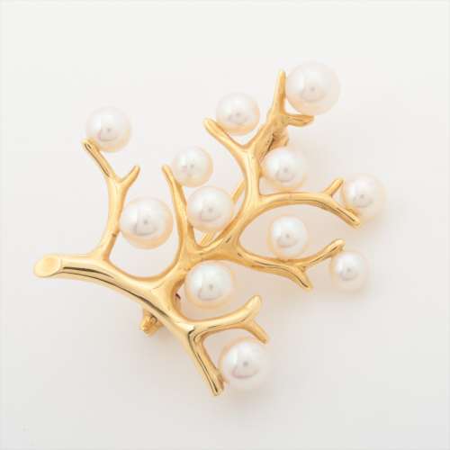 Mikimoto Pearl Brooch K18(YG) Approx. 3.5 to 5.0 mm AB rank