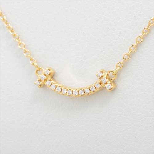 Tiffany T Smile Micro diamond Necklace 750(YG) AB rank