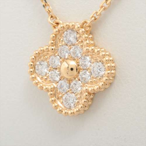 Van Cleef & Arpels Vintage Alhambra diamond Necklace 750(YG) A rank