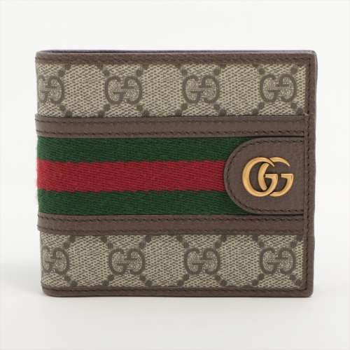 Gucci G.G. Marmont 597609 PVC×Cuir portefeuilles Braun Rang AB